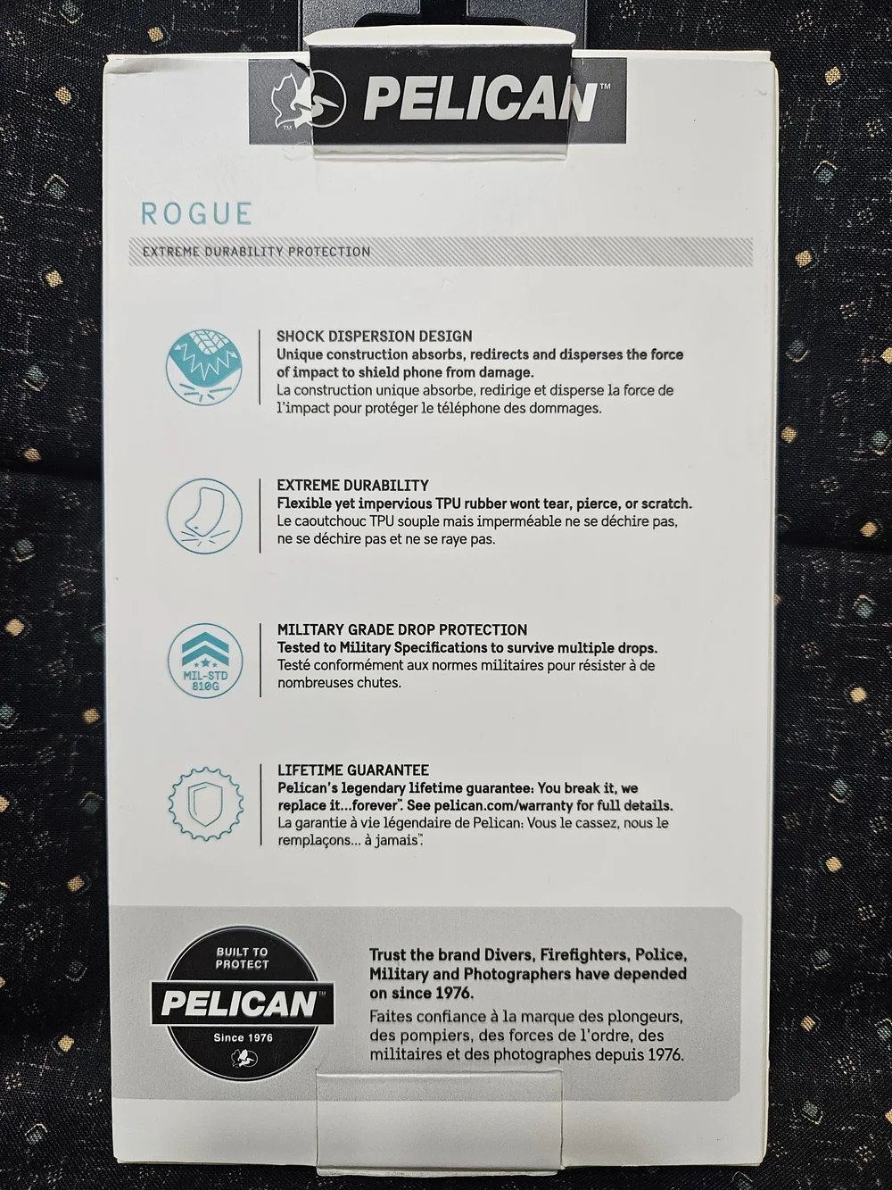 Pelican Rogue Case for iPhone in Black with Tempered Glass Screen Protector